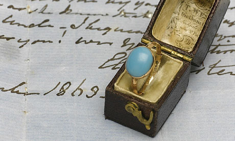 The turquoise and gold ring that belonged to romantic novelist Jane Austen